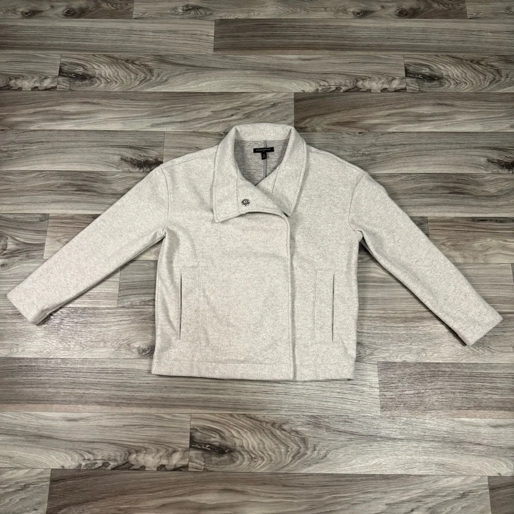 Banana Republic Melton Moto Jacket in Oatmeal Size Small